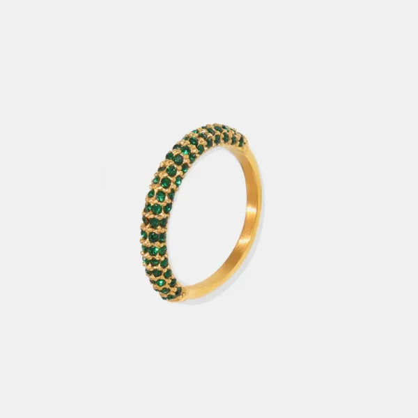 Zircon Light Luxury Ring Stainless Steel PVD Plated Finger Ring Jewelry - Image 5