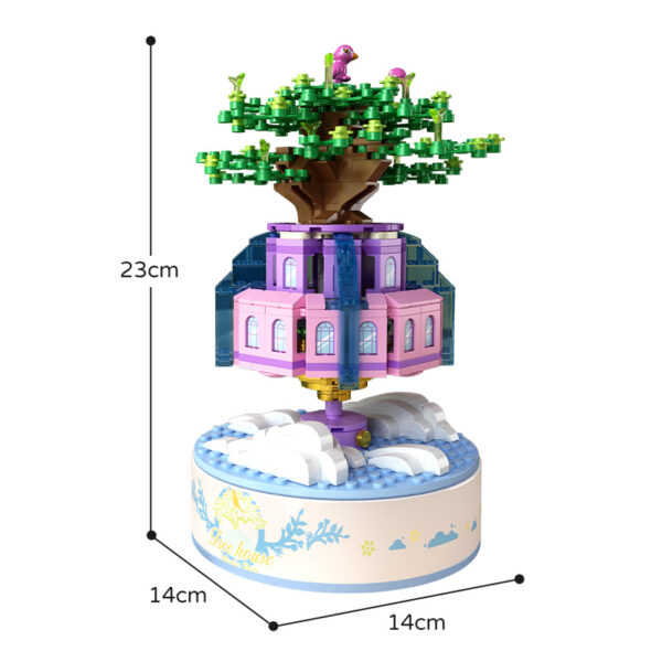 Carousel music box assembly music box ornaments building blocks children's boys and girls toys Christmas gifts - Image 7
