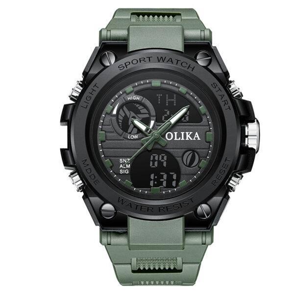 Men's dual display waterproof electronic watch, outdoor sports timing multifunctional quartz electronic watch, shock resistant student watch - Image 4