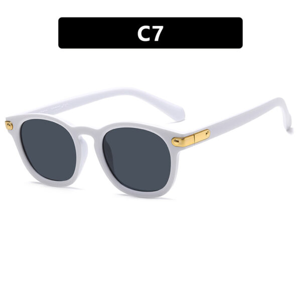 Retro round frame sunglasses for men, new ins sunscreen street photography, personalized and fashionable sunglasses - Image 12