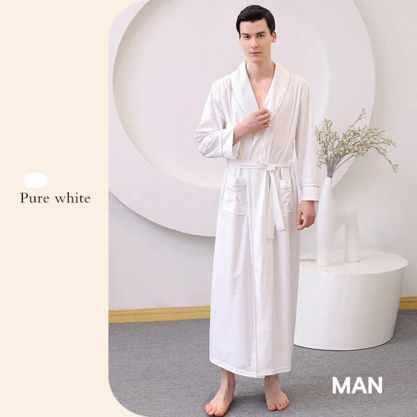 Thin satin bathrobe with quick drying water absorption for couples women's long and plus size yukata for men - Image 5