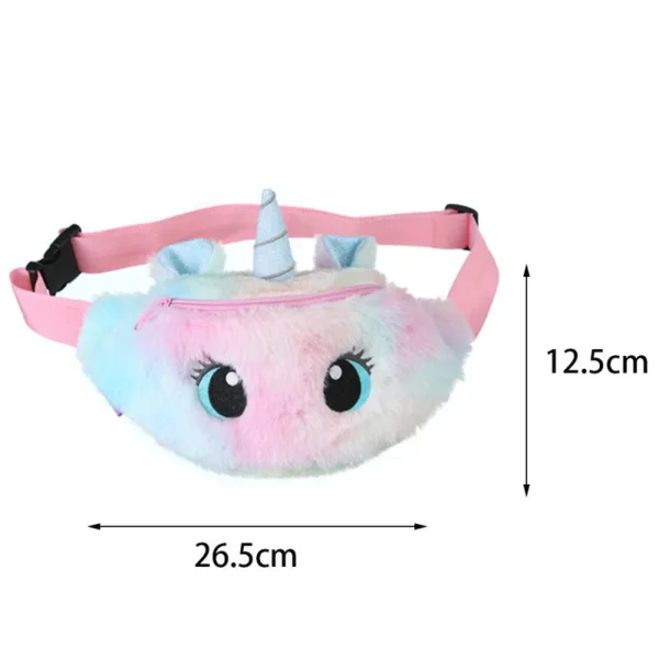 Cute Unicorn Children's Fanny Pack Girls Waist Bag Plush Toys Belt Gradient Color Chest Bag Cartoon Coin Purse Travel Chest Bag - Image 6