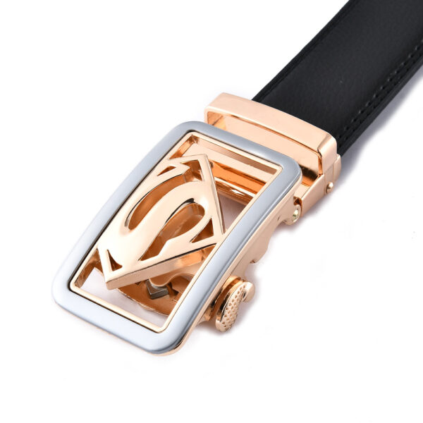 High end buckle men's leather automatic buckle leather sports belt pure leather waist belt for men - Image 2