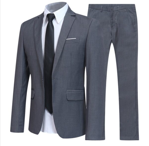 Business professional formal attire groom groomsman solid color two-piece set for men - Image 5