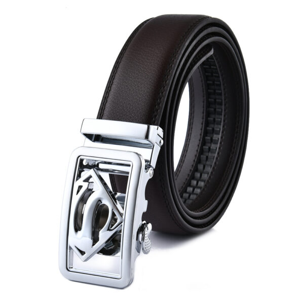 High end buckle men's leather automatic buckle leather sports belt pure leather waist belt for men - Image 8