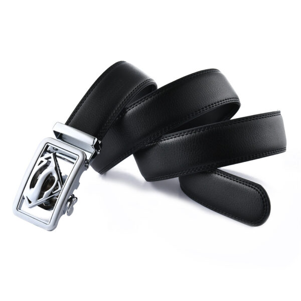 High end buckle men's leather automatic buckle leather sports belt pure leather waist belt for men - Image 3
