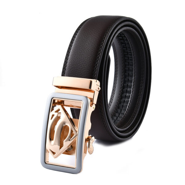 High end buckle men's leather automatic buckle leather sports belt pure leather waist belt for men - Image 7