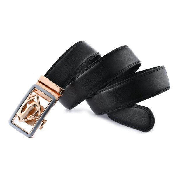 High end buckle men's leather automatic buckle leather sports belt pure leather waist belt for men - Image 4
