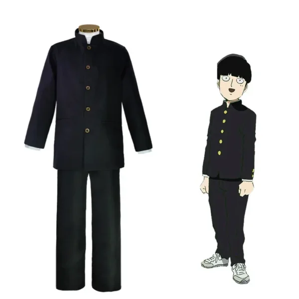 Mob Psycho 100 Mobu Saiko Hyaku Kageyama Shigeo Cosplay Costume  Men Daily Casual black Gakuran Suits Coat Pants School Uniform - Image 2