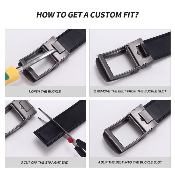 High end buckle men's leather automatic buckle leather sports belt pure leather waist belt for men - Image 5