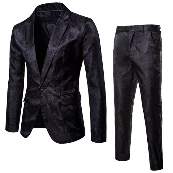 Wine Red Nightclub Paisley Suit (Jacket+Pants) Men Single Breasted Mens Suits Stage Party Wedding Tuxedo Blazer 3XL - Image 8